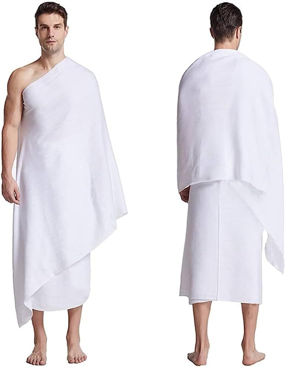 Ihram Clothing for Men umrah and Hajj Towel | ahram for umrah Men muslim | ehram for Men | Ihram tawaf | Microfiber | Ihram for Men with giflt for you Belt White with zipper