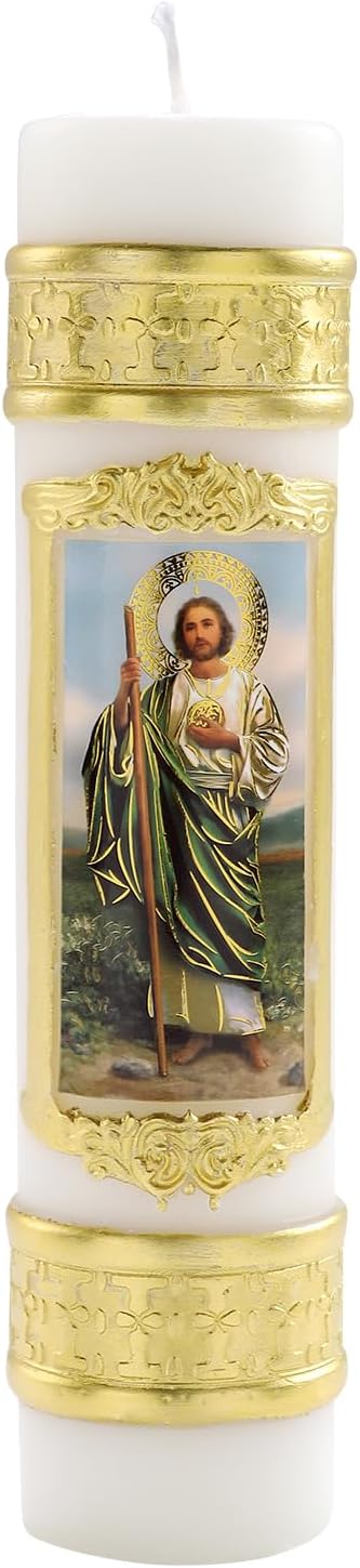 Religious St Jude Candles Catholic,St Jude San Judas Tadeo Prayer Candles for Church Baptism First Communion Mexican Gift,Cirios Religiosos Catolicos,Vela De Bautizo,Veladoras De San Judas Tadeo