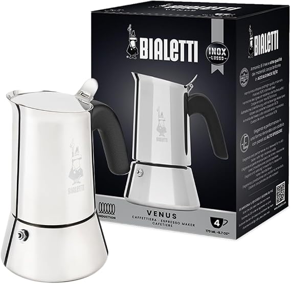 Bialetti 0007254 Bialetti Espresso Maker, Direct Flame, Venus, For 4 Cups, Coffee, Makinetta