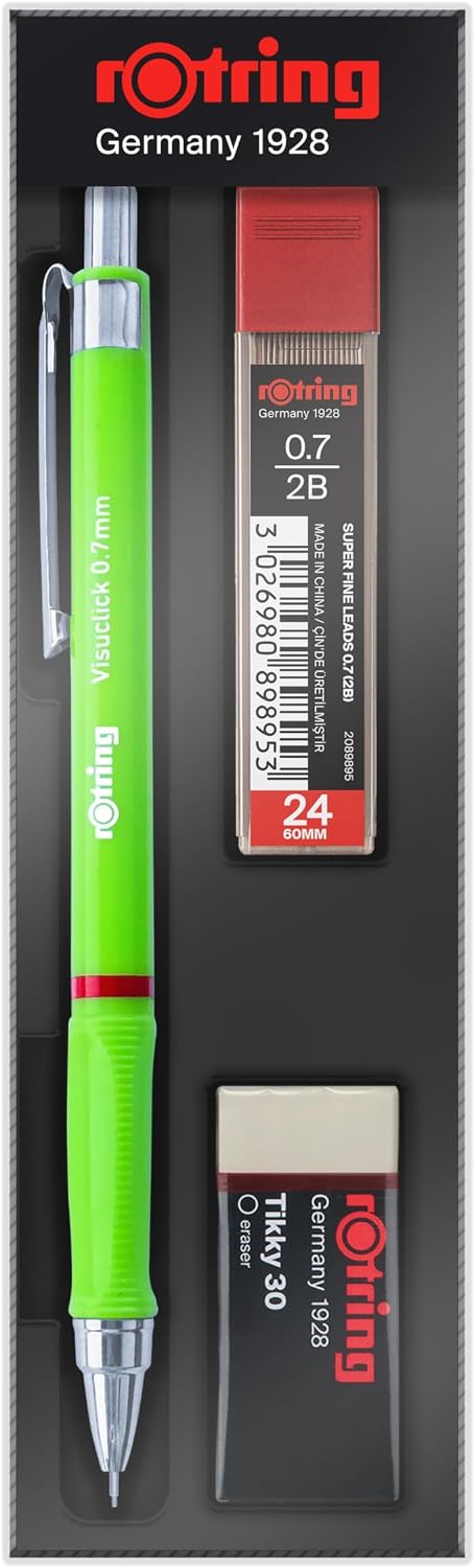 rotring Visuclick Min Eraser School Set 0.7mm-Opak Green