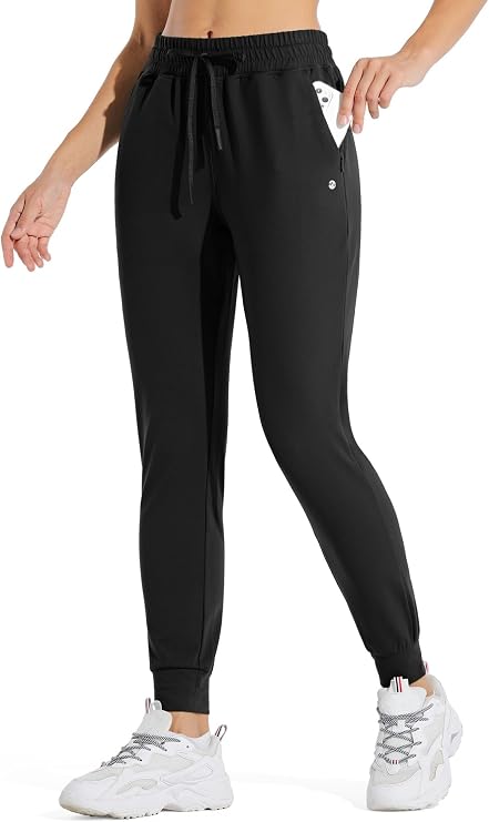 Willit Women's Fleece Lined Joggers Warm Pants Running Thermal Sweatpants Winter Athletic Hiking Water Resistant with Pockets