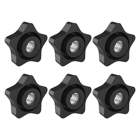 5/16-18 Thread Knob Nut, 6 Pack 5/16 Star Shape Hand Tighten Clamping Knobs