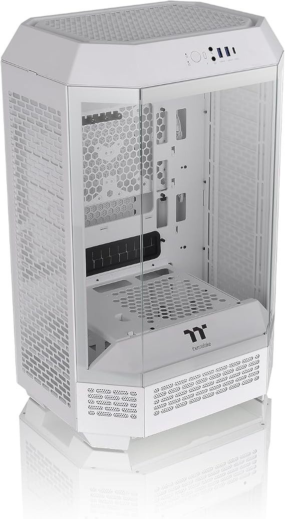 Thermaltake The Tower 300 Snow with 3 Reinforced Glass Panels, Octagonal Style, Micro-Tower Micro-ATX PC Case CA-1Y4-00S6WN-00 CS8882