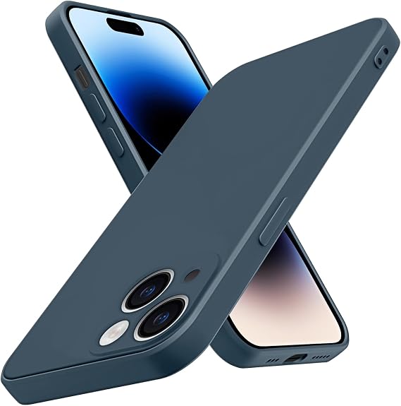 for iPhone 13 Case,Silky Touch Liquid Blue | Silicone material, raised camera protection, soft anti-scratch microfiber lining, slim lightweight
