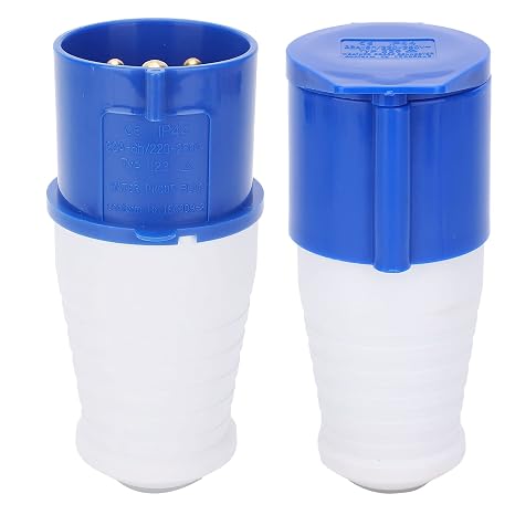 2Pcs 32 Amp Plug, 32Amp Industrial Connector 1‑Phase 3 Pin Industrial Plug, Explosion‑Proof Waterproof 32A 220‑250V 2P+E, Male And Female Locking Plug Socket Connector Industrial