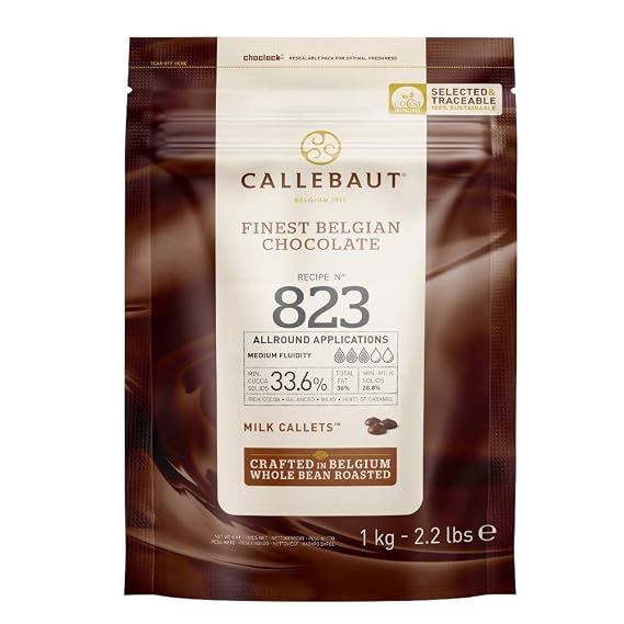 Callebaut No. 823 Finest Belgian Milk Chocolate Callets 1kg Bag