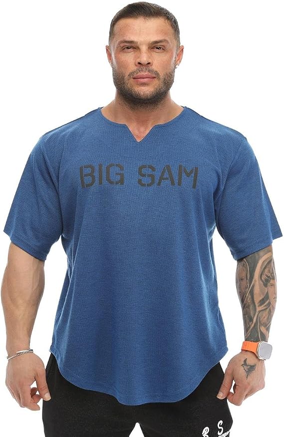 Men's Oversize Active T-Shirts, Bodybuilding Fitness Cardio Rag Top T-Shirt