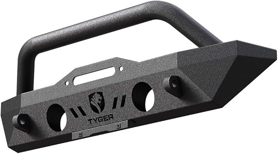Tyger Auto TG-BP6J70078 Tyger FURY Stubby Front Bumper w/Winch Plate Compatible with 2007-2026 Jeep Wrangler JK/JL; 2020-2026 Gladiator | Textured Black
