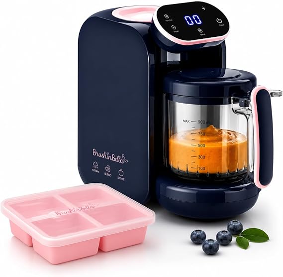 Baby Food Maker 5-in-1 Baby Food Processor with Soup Tray, Baby Puree Maker Machine, Grinder, Steamer, Touch Screen, Auto and Manual Blend, Bottle Warmer