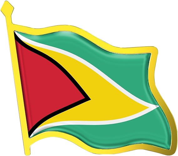 Guyana Flag Lapel Pin - Enamel Metal National Badge | World Travel Souvenir Gifts for Men & Women | Country Flag Patriotic Brooch Bulk Pack of Pins for Hat, Tie, Clothes, Backpack (1pc)