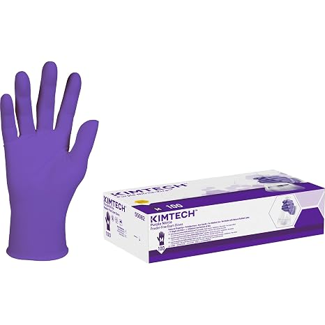 Haylard Health Professional 55082 PURPLE NITRILE Exam Gloves, 242 mm Length, Medium, Purple (Box of 100)