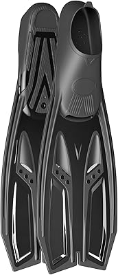 Greatever Snorkel Fins with Full Foot Pocket Durable Long Diving Fins Professional Snorkel Gear for Snorkeling Diving Freediving Adults Men Women