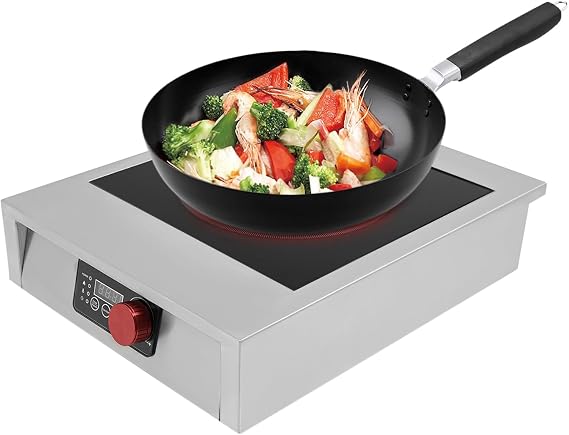 Commercial Induction Cooktop,Countertop Induction Cooker,110V Electric Induction Burner,Countertop Electric Stove,176~572F Countertop Burners,Hot Plate Electric for Home Kitchen RVs