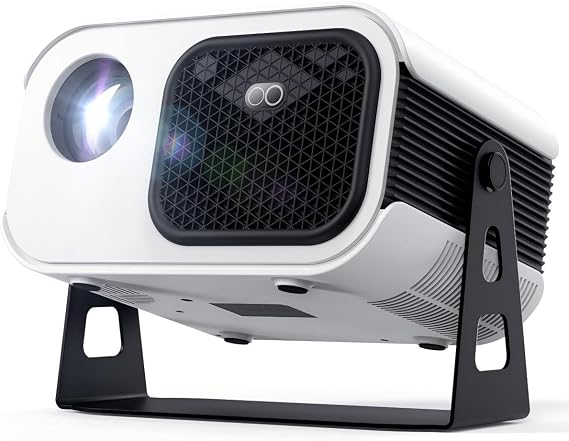 Mini Projector with Stand 270 Rotatable, Electric Focus & Vertical Keystone Portable Projector, Home Theater Projectors with Wifi And Bluetooth, Compatible with Smartphone/TV Stick/Box/USB/HDMI