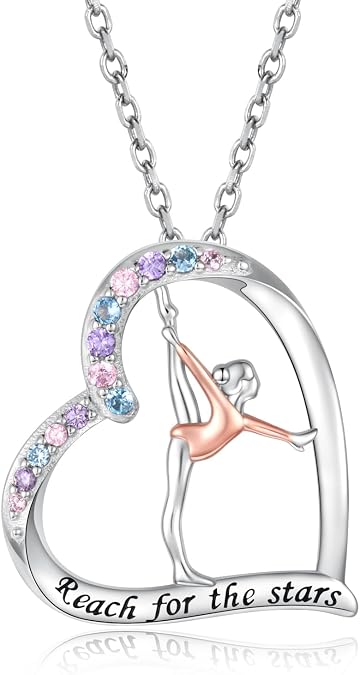 Sterling Silver Gymnastics Pendant Necklace for Women