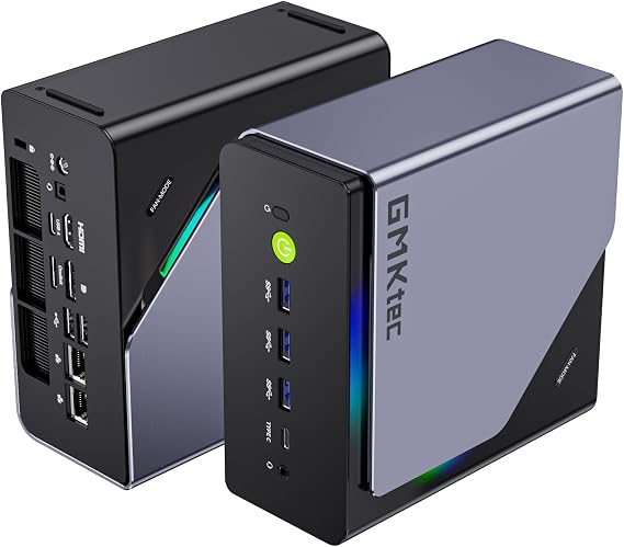 GMKtec Gaming Mini PC, AMD Ryzen 7 H 255 (Upgraded 8745HS) 16GB DDR5 RAM 1TB SSD, NUCBOX K12 Desktop Computer with 3X M.2 2280 Expansion, Oculink, Dual NIC 2.5G, HDMI 2.1, USB4