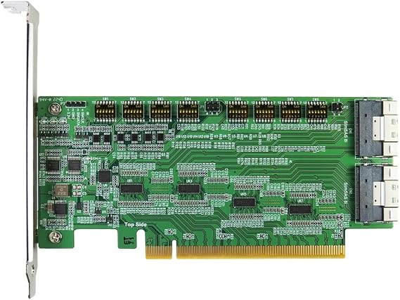 PCIe x16 Gen4 to SlimSAS 8i Dual Port AIC with ReDriver and Built-in Buffers - Compliant with SFF-8654 Rev 1.2, Supports Windows 7-10, UEFI 2.3.1 or Later
