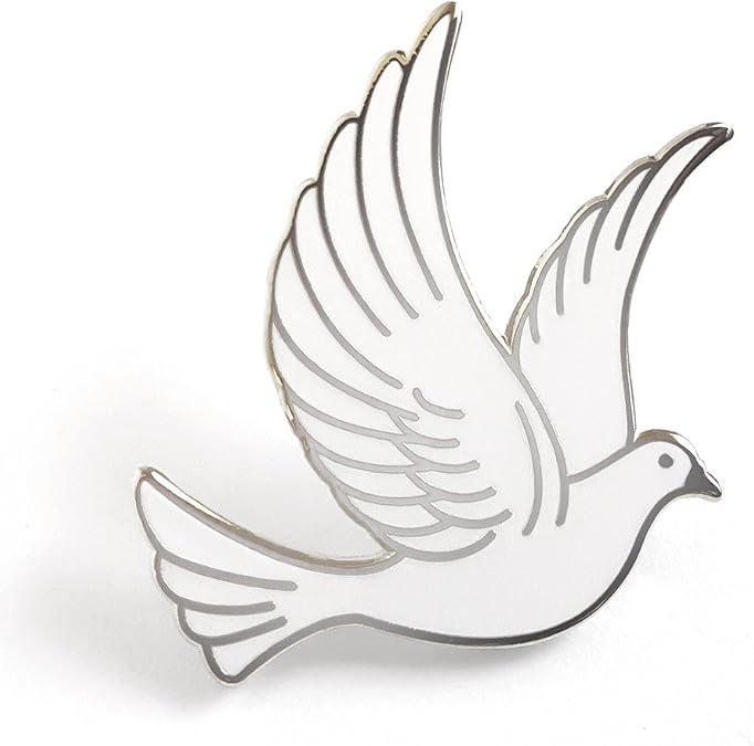 Pinsanity White Dove Enamel Lapel Pin
