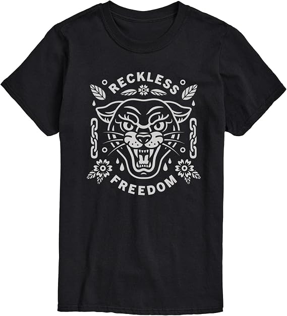Instant Message - Reckless Freedom Panther - Men's Short Sleeve Graphic T-Shirt