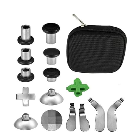 Accessories for Xbox One Elite Series 1 - Metal Magnetic Thumbsticks Replacement for Xbox One Elite Series 1, Includes 6 Different Metal Analog Sticks, 4 Paddles, 2 D-Pads, 2 Magnetic Base