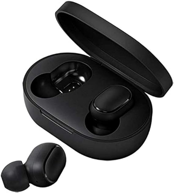 XIAOMI TWSEJ04LS Redmi Airdots Earphones, Bluetooth, Sweatproof, True Wireless Earbuds, Global Version - Black, Small