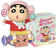 52TOYS Crayon Shinchan Dessert Time, 1PC Action Figure Collectible Toy Kawaii Creative Gift Room Decor Desktop Decoration 3.3 Inch, Gift for Birthday Party