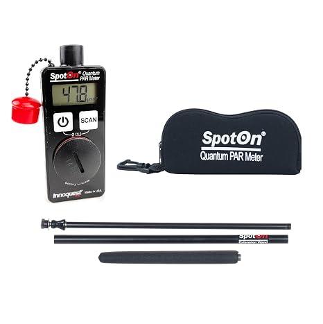 Scientific Grade Quantum PAR Meter Bundle with 30" Extension Wand. Made in the USA. Shows Real-time PPFF (photosynthetic Light Levels). DLI Mode Shows Average 24 HR PPFD. SpotOn Par Meters.