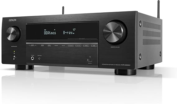 Denon AVR-X2800H 7.2 Channel AV Receiver Dolby Atmos DTS:X 6 HDMI Inputs and 2 Outputs 8K HDMI HEOS Built-in Bluetooth WiFi AirPlay 2 Alexa Compatible - Black
