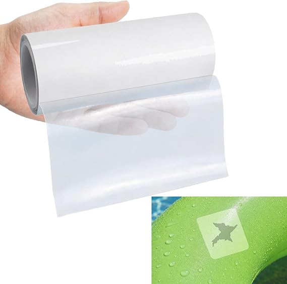 Inflatable Repair Patch Kit, 5.5 in x 5 ft Clear TPU Vinyl Waterproof Tape