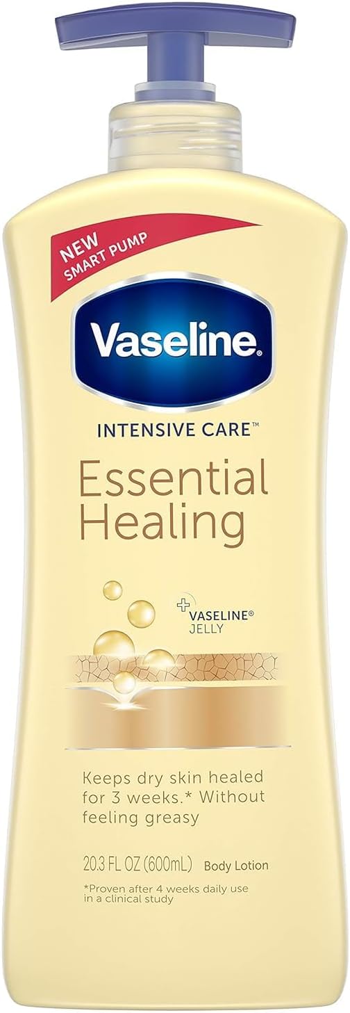 Vaseline Intensive Care Essential Healing Body Lotion, 20.3 Oz, Pump Bottle, 4/carton