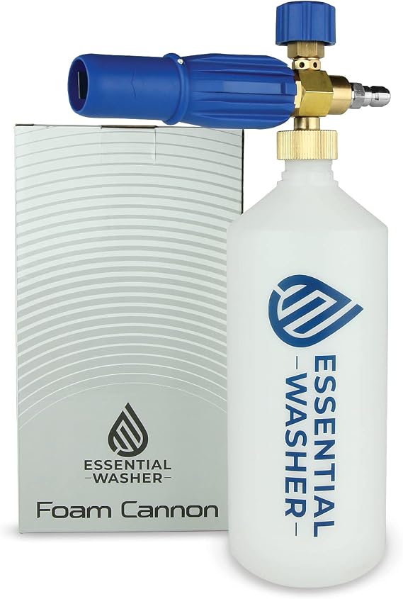 Essential Washer Premium Foam Cannon Pressure Washer | Adjustable Spray Nozzle Car Foam Sprayer | Stainless Steel QC Plug