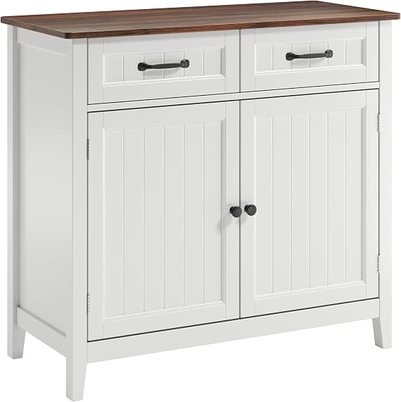 Bealife Kitchen Sideboard, Buffet Cabinet with 2 Drawers and 2 Doors, Kitchen Cabinet with Worktop for Living Room, Dining Room and Kitchen (Retro)