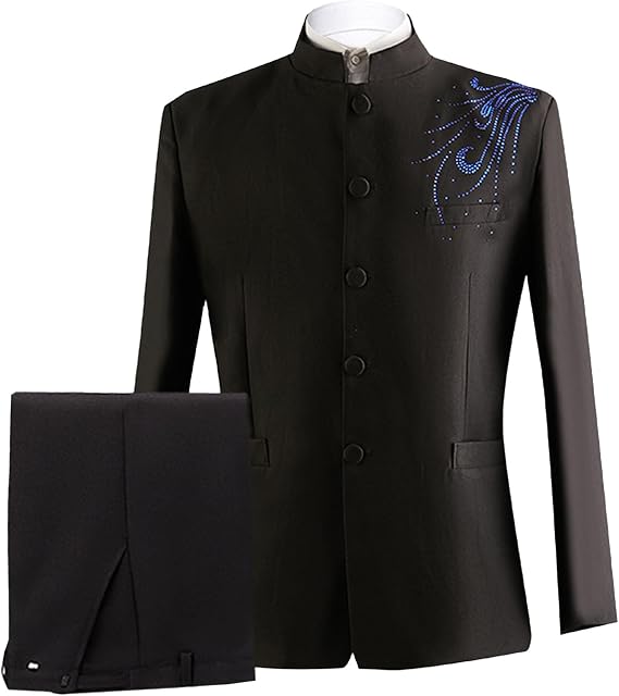 Men's Elegant Business Wedding Blazer Slim Fit Vintage Stripe Suit Classic Double Breasted Tuxedo