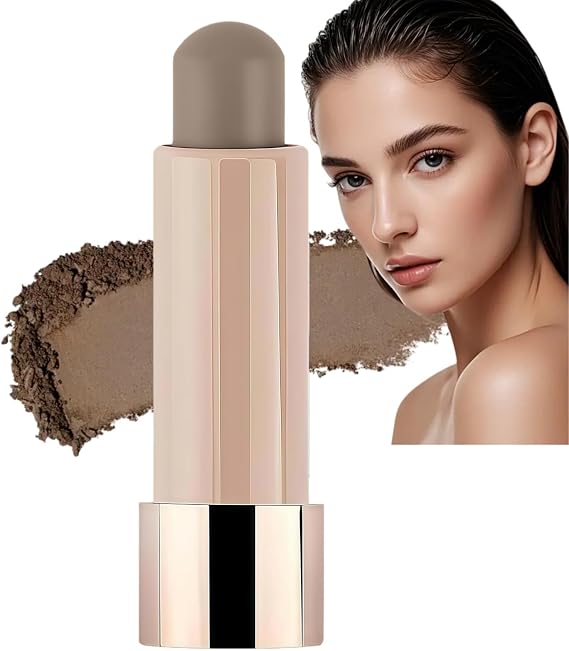 Cool Toned Contour Stick,Grey Cream Bronzer for Face,Long-Lasting Makeup,Creamy Contour Wand,Lightweight Stick,Ideal as Gifts for Women,Smooth Balm Texture,All-Day Wear,Unique Design(Cold Brown)