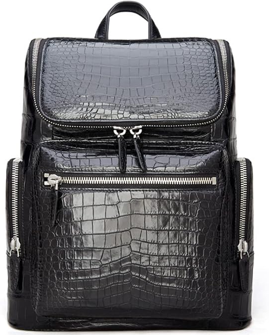 CK Backpack, Men's, Genuine Leather, Business Backpack, Square Rucksack, Large Capacity, Waterproof, 14 Inch, PC Backpack, Leather, Shoe Storage, Multi-functional, Popular, Commuting,