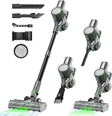 Cordless Stick Vacuum Cleaner - Lightweight Handheld Vacuum with Self Standing, Removable Battery with 45min Running Time, Anti-tangle Wireless Vacuum for Home Pet HairHardwood FloorCarpet GB