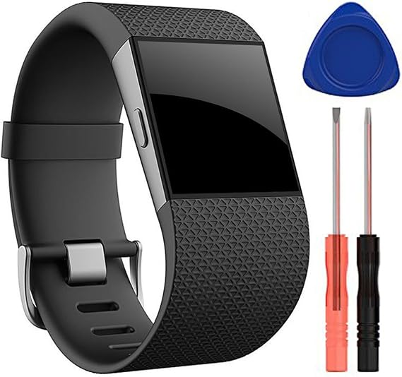 Band for Fitbit Surge, Soft Silicone Adjustable Replacement Strap With Metal Buckle Clasp for Fitbit Surge (No Tracker)