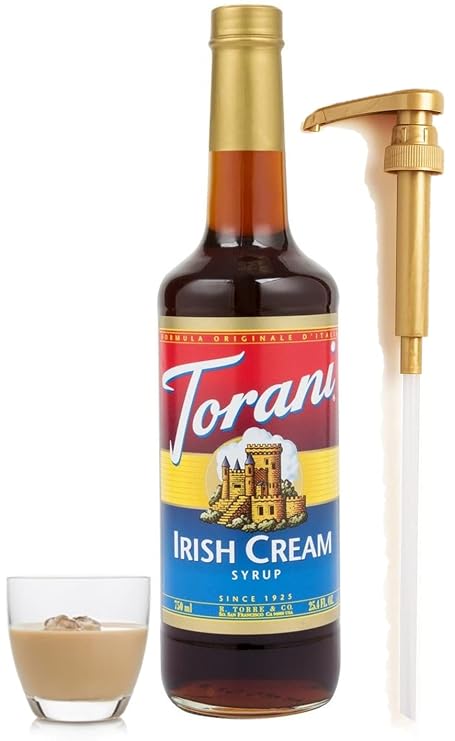 Irish Cream Syrup Flavoring for Coffee 25.4 Ounces Coffee Flavor Syrup with Jimoco Pump Compatible With Torani