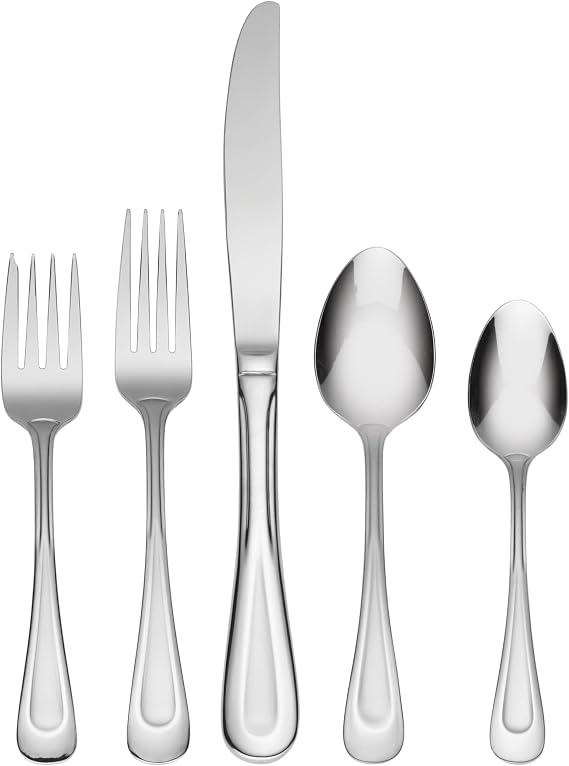 Oneida Satin Sand Dune 45-Piece 18/0 Silverware Set for 8, Flatware