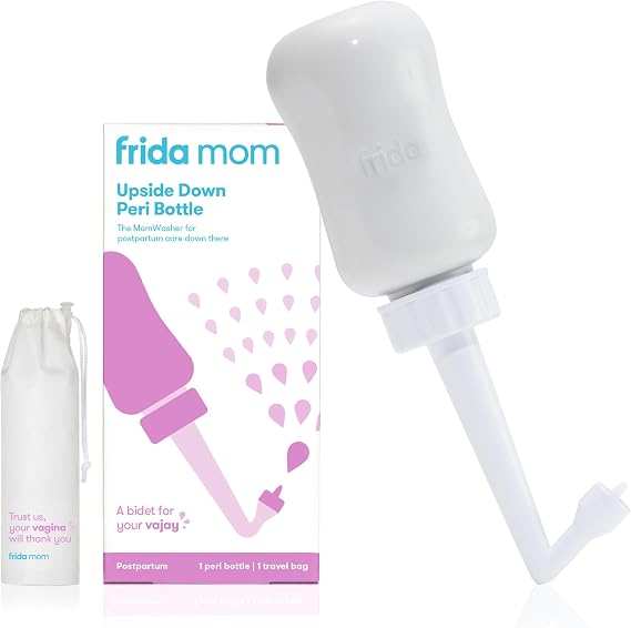 Frida Mom Upside Down Peri Bottle Sprayer for Postpartum Care w/ Bag, Gray