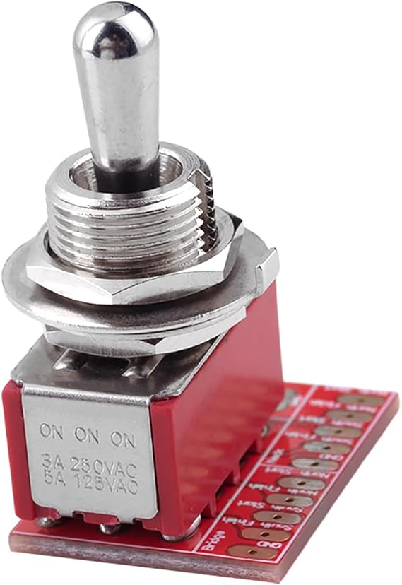 1-Pack Pre-soldered Fat Bat Toggle Switch OnBoard DPDT 3 Position Series/Split/Parallel Easy Install