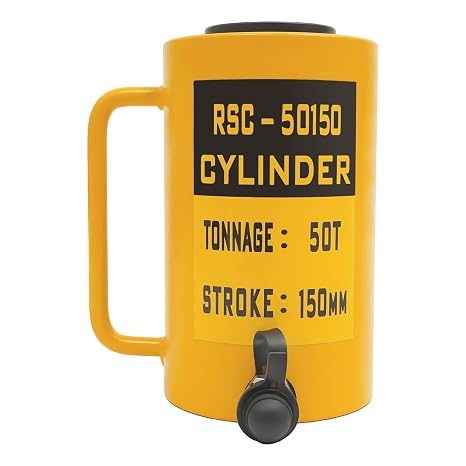 50T Hydraulic Cylinder Jack 6Inch, 6 Stroke Hydraulic Lifting Cylinder Jack, Solid Single Acting Hydraulic Ram Cylinder for Bending, Straightening and Pulling on Trucks, Tractors (6 inch)