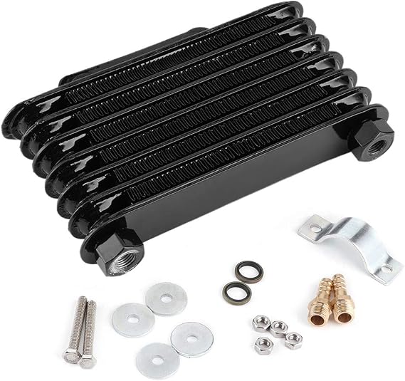 Fin Transmission Cooler, Engine Oil Cooler Kit, Oil Cooler Oil Radiator for Touring Bike, Motorcycle