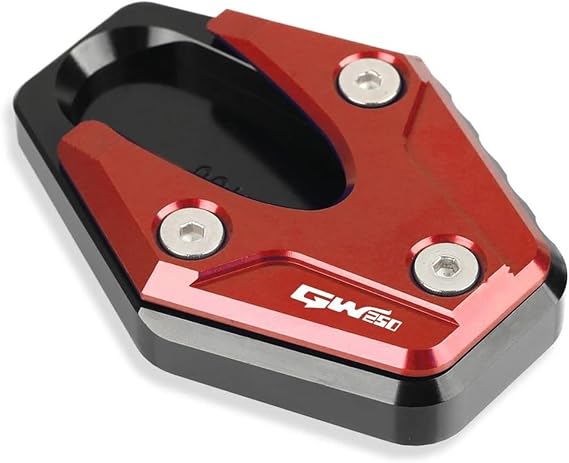 Motorcycle Sidestand For SUZUKI GW250 GW 250 Side Stand Foot Extension Enlarger Plate Pad Support Kickstand GW250 Accessories Accessories (Color : Red GW250)