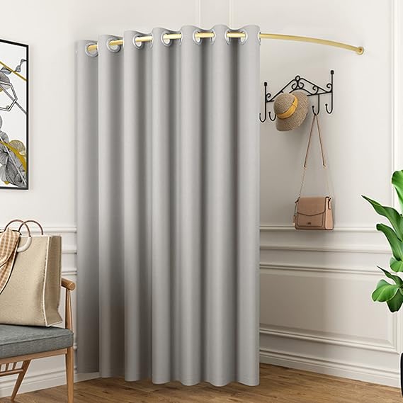 TEENKON Clothing Store Fitting Room, 39 in Dressing Room Used in Mall, Boutique and Office, Corner Wall Mounted Changing Room for Privacy Protection, Include Shading Curtain, Bracket and Hook Up