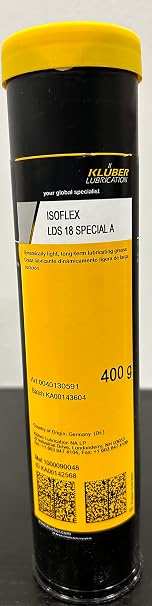 Kluber Lubrication ISOFLEX LDS 18 Special A Long-Term Lubricating Grease in Grinding Spindles-Textile Spindles-Bearings in O/E Spinning Turbines 400g Cartridge