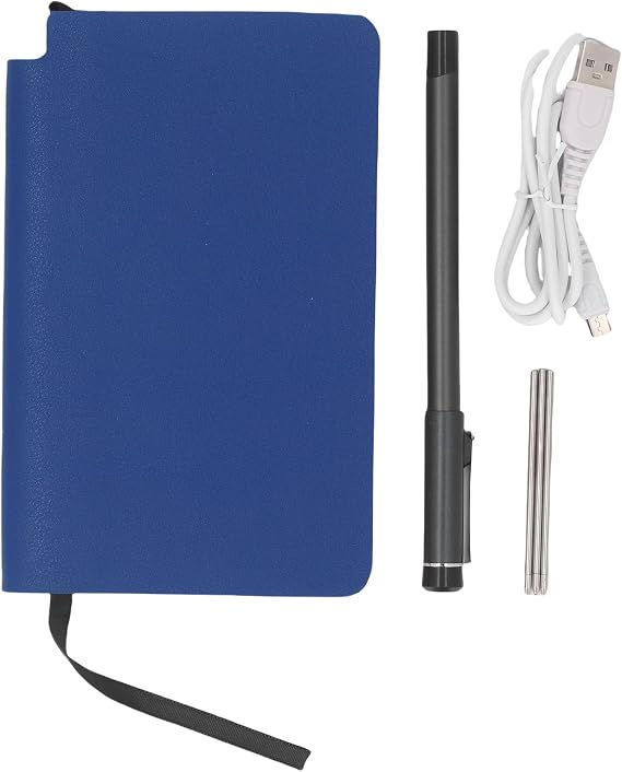 Jectse Digital Notebook with Pen, Electronic Writing Pad Smart Digital Pen OCR Text Recognition AI Drawing Video Playback, with 5.0 for iOS Phones Tablets (Linen Texture Blue)