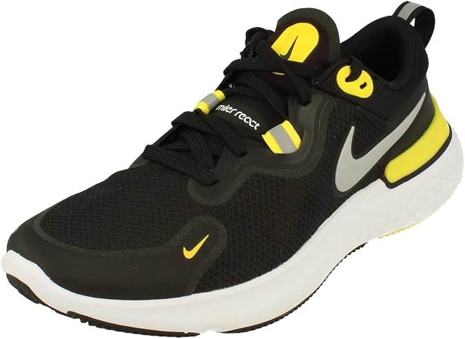 Nike React Miler Mens Running Trainers CW1777 Sneakers Shoes (UK 8 US 9 EU 42.5, Black Metallic Silver 009)