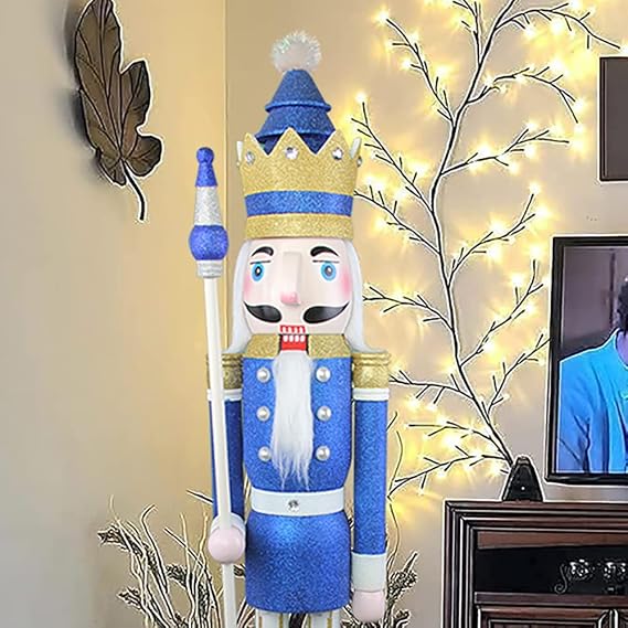 4 Foot Large Nutcracker Glitter Handmade Collectible Present K33