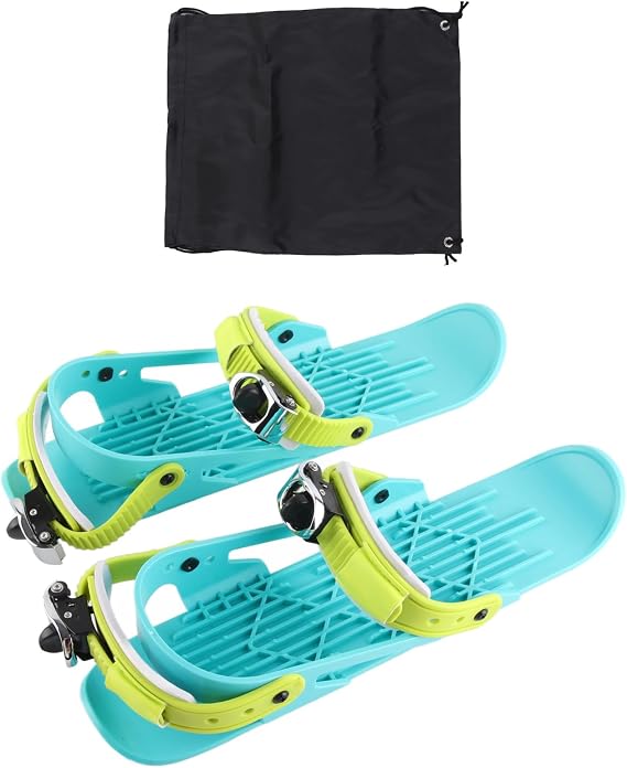 Mini Ski Skates for Snow, Short Mini Skating Ski Shoes, Short Snowskates Snowblades Skiboards, Portable Ice Skates for Outdoor Skiing Snow Winter Sports (Color)